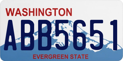 WA license plate ABB5651