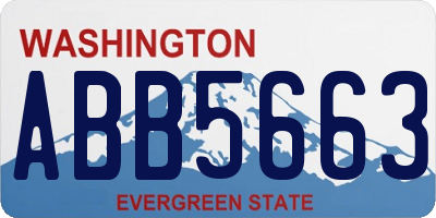 WA license plate ABB5663