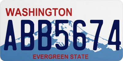 WA license plate ABB5674