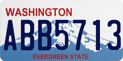 WA license plate ABB5713