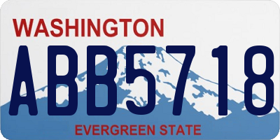WA license plate ABB5718