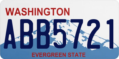 WA license plate ABB5721