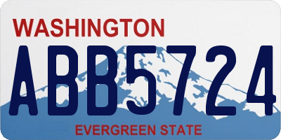 WA license plate ABB5724