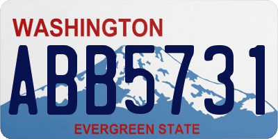 WA license plate ABB5731