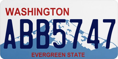 WA license plate ABB5747