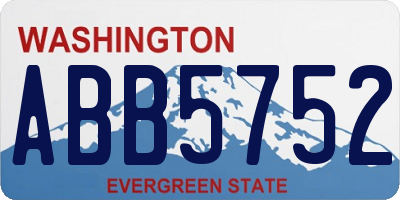 WA license plate ABB5752