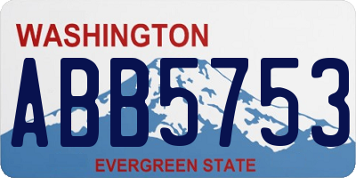 WA license plate ABB5753