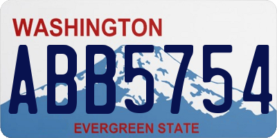WA license plate ABB5754