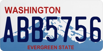 WA license plate ABB5756