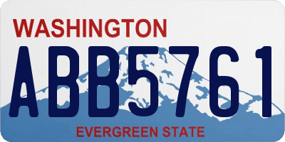 WA license plate ABB5761