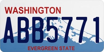 WA license plate ABB5771