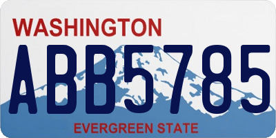 WA license plate ABB5785