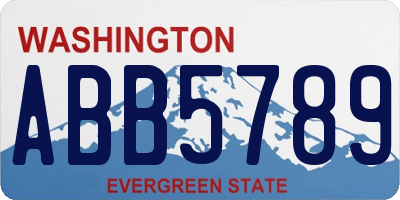 WA license plate ABB5789