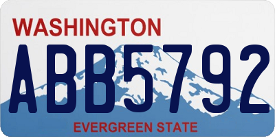 WA license plate ABB5792