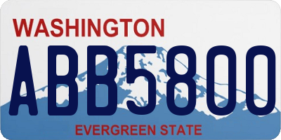 WA license plate ABB5800