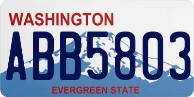 WA license plate ABB5803