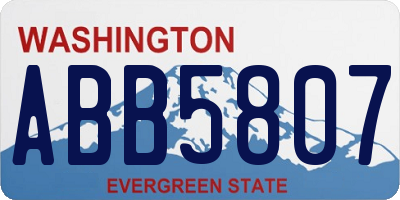 WA license plate ABB5807