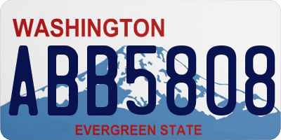 WA license plate ABB5808