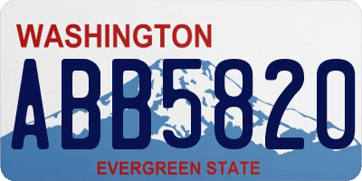 WA license plate ABB5820