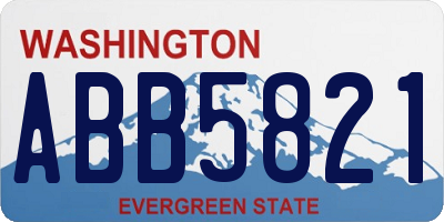 WA license plate ABB5821