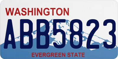 WA license plate ABB5823