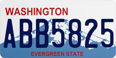 WA license plate ABB5825