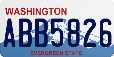 WA license plate ABB5826