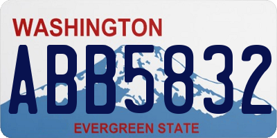 WA license plate ABB5832