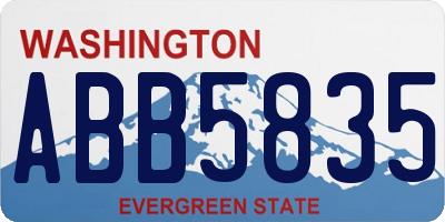 WA license plate ABB5835