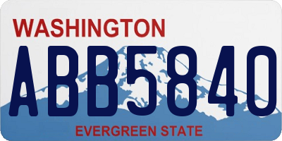 WA license plate ABB5840