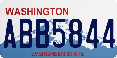 WA license plate ABB5844