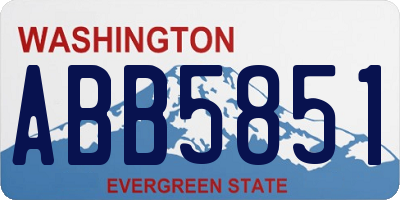 WA license plate ABB5851