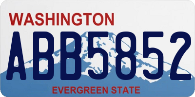 WA license plate ABB5852