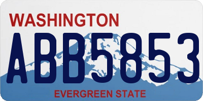 WA license plate ABB5853