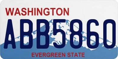 WA license plate ABB5860