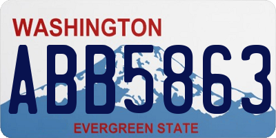 WA license plate ABB5863