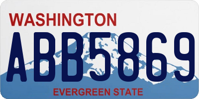 WA license plate ABB5869