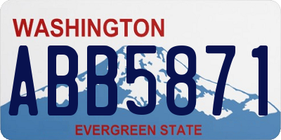 WA license plate ABB5871