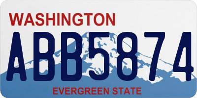 WA license plate ABB5874