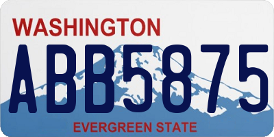 WA license plate ABB5875