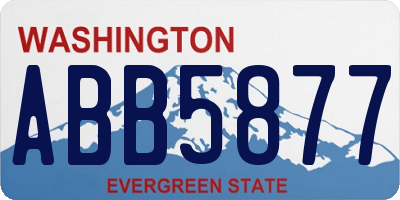WA license plate ABB5877