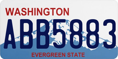 WA license plate ABB5883