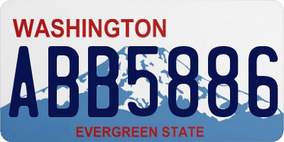 WA license plate ABB5886