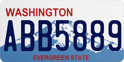 WA license plate ABB5889