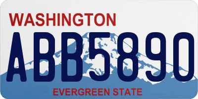 WA license plate ABB5890