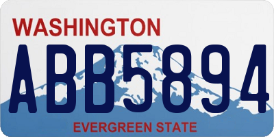 WA license plate ABB5894