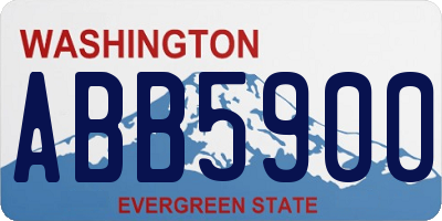 WA license plate ABB5900