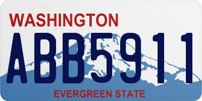 WA license plate ABB5911