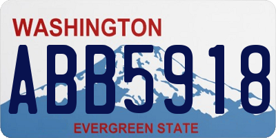 WA license plate ABB5918