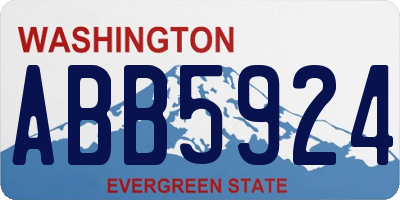 WA license plate ABB5924